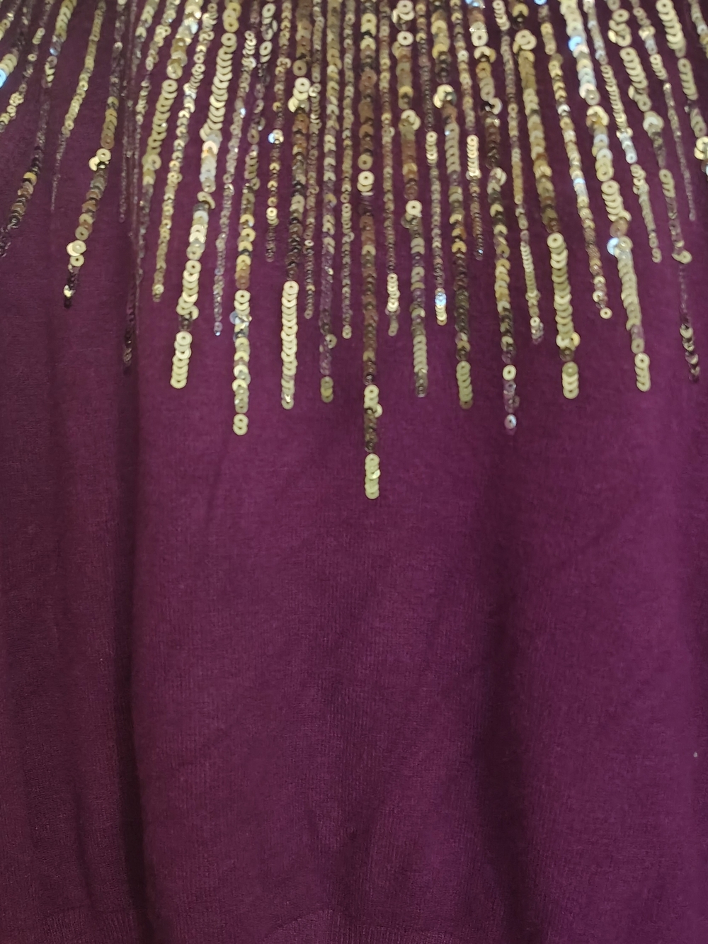 Sequined Wine Purple Women's Sweater